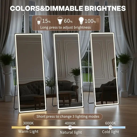 LED Full-Length Mirror with Touch Control